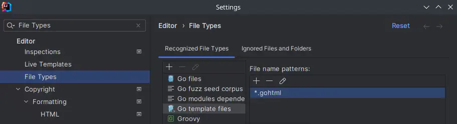 settings file type dialog
